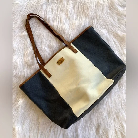 Michael Kors Jet Set Travel Large Tote - Navy/White Colorblock - Picture 6 of 11